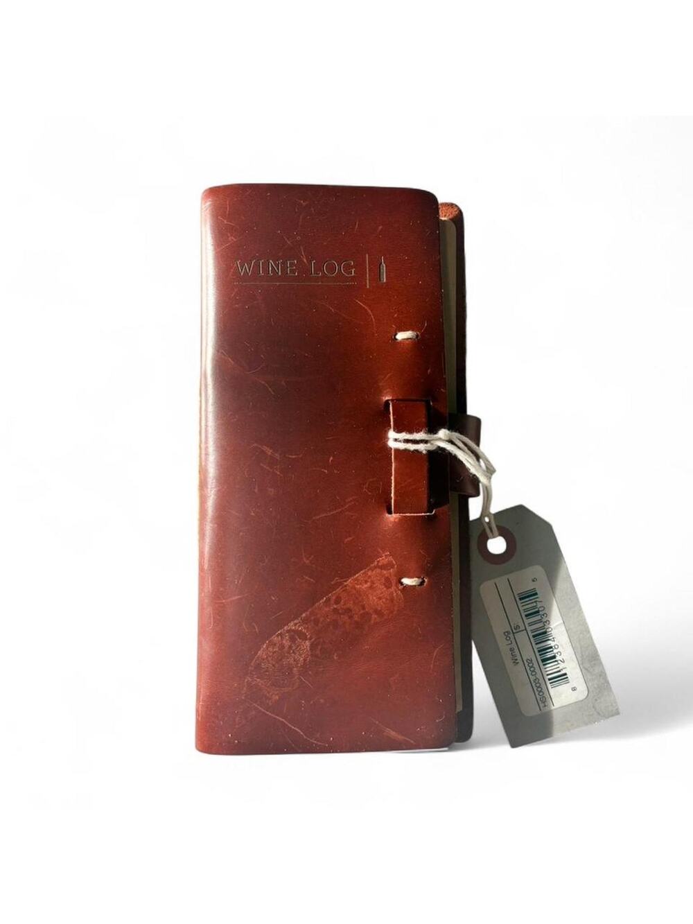 Brown leather travel wine journal and cover
